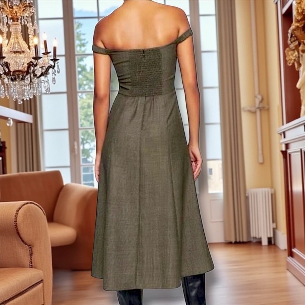 Reformation Off-Shoulder Midi Dress - The Stratford Dress, Size 0 - Picture 14 of 15